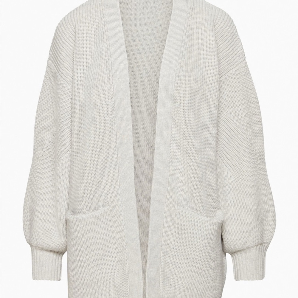 Aritzia Cream Knit Open-Front Cardigan